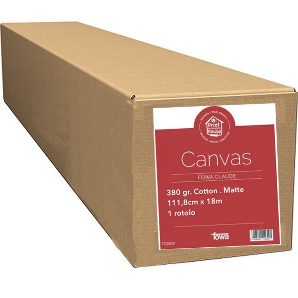 Fowa Carta Canvas per plotter Inkjet 111,8cm x 18m 380gr. Cotton Matte FS2009 Fowa Carta Canvas per plotter Inkjet 111,8cm x 18m 380gr. Cotton Matte FS2009